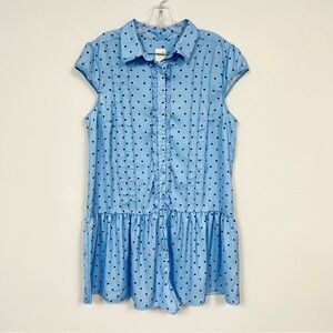 MAEVE 🛋️ Cap Sleeve Button Front Romper - Periwinkle - Size L